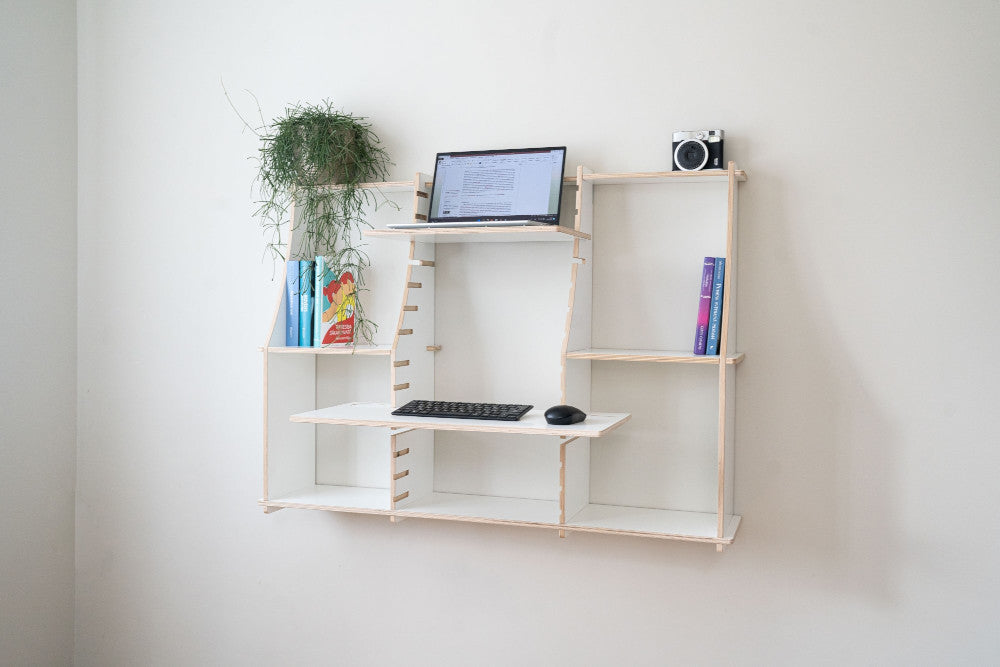 Open shelf wall desk big - wall mounted table