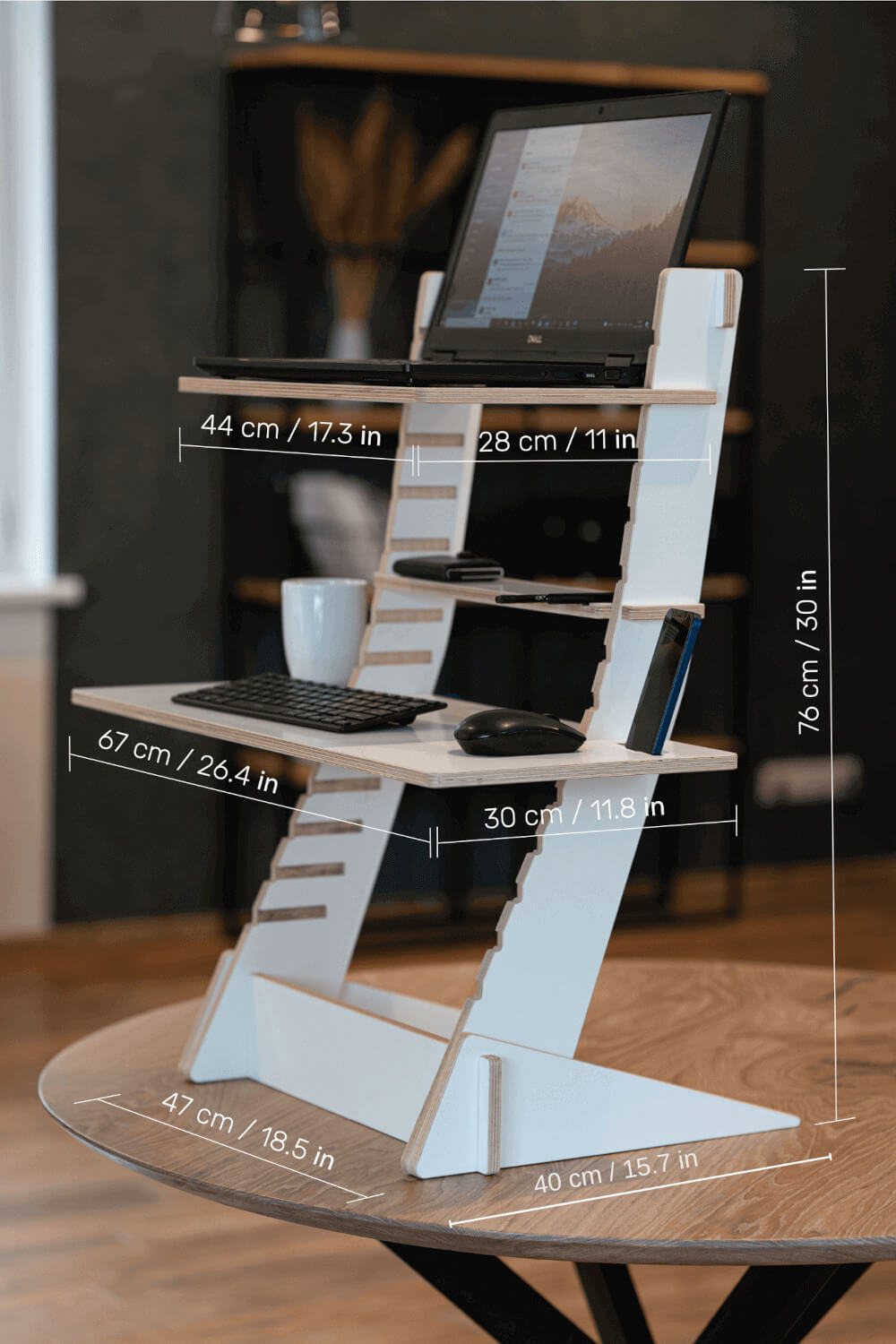 Modern wood adjustable standing desk - computer size