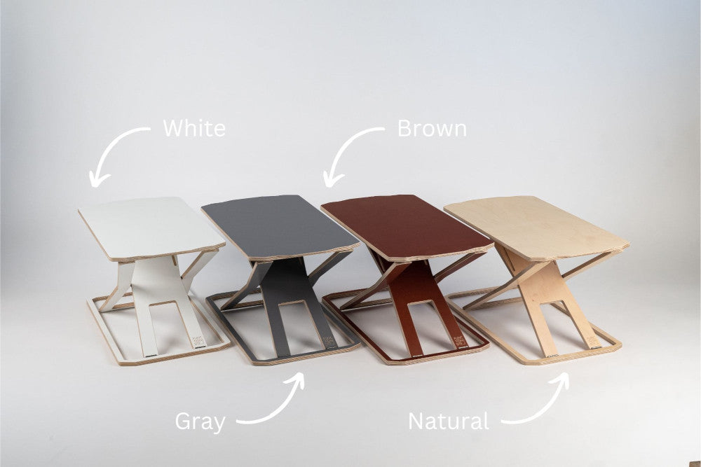 Modern wood standing desk converter - white,grey,brown,natural
