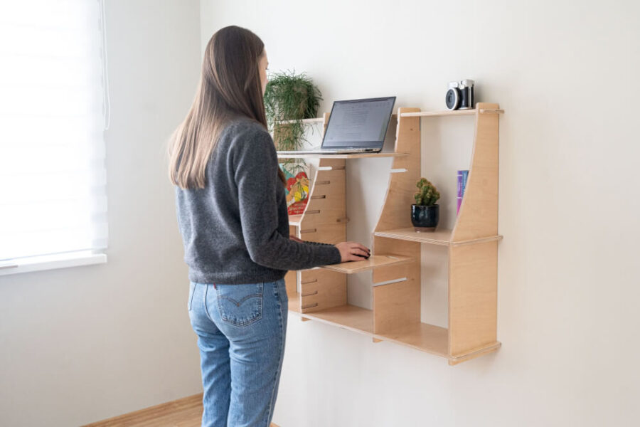 Open shelf wall-mounted Murphy Desk small - Image 12