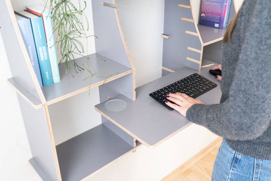 Open shelf wall-mounted Murphy Desk small - Image 3