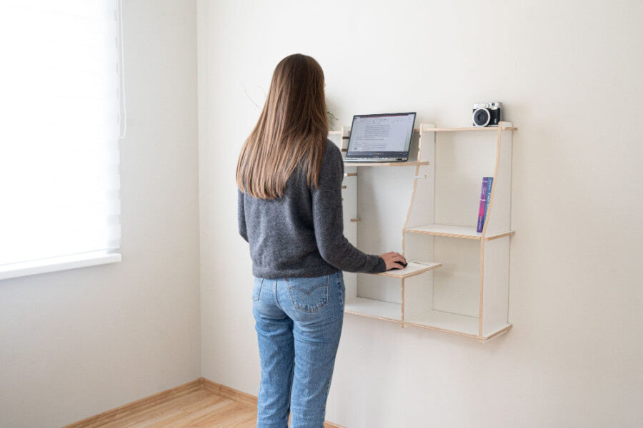 Open shelf wall-mounted Murphy Desk small - Image 6