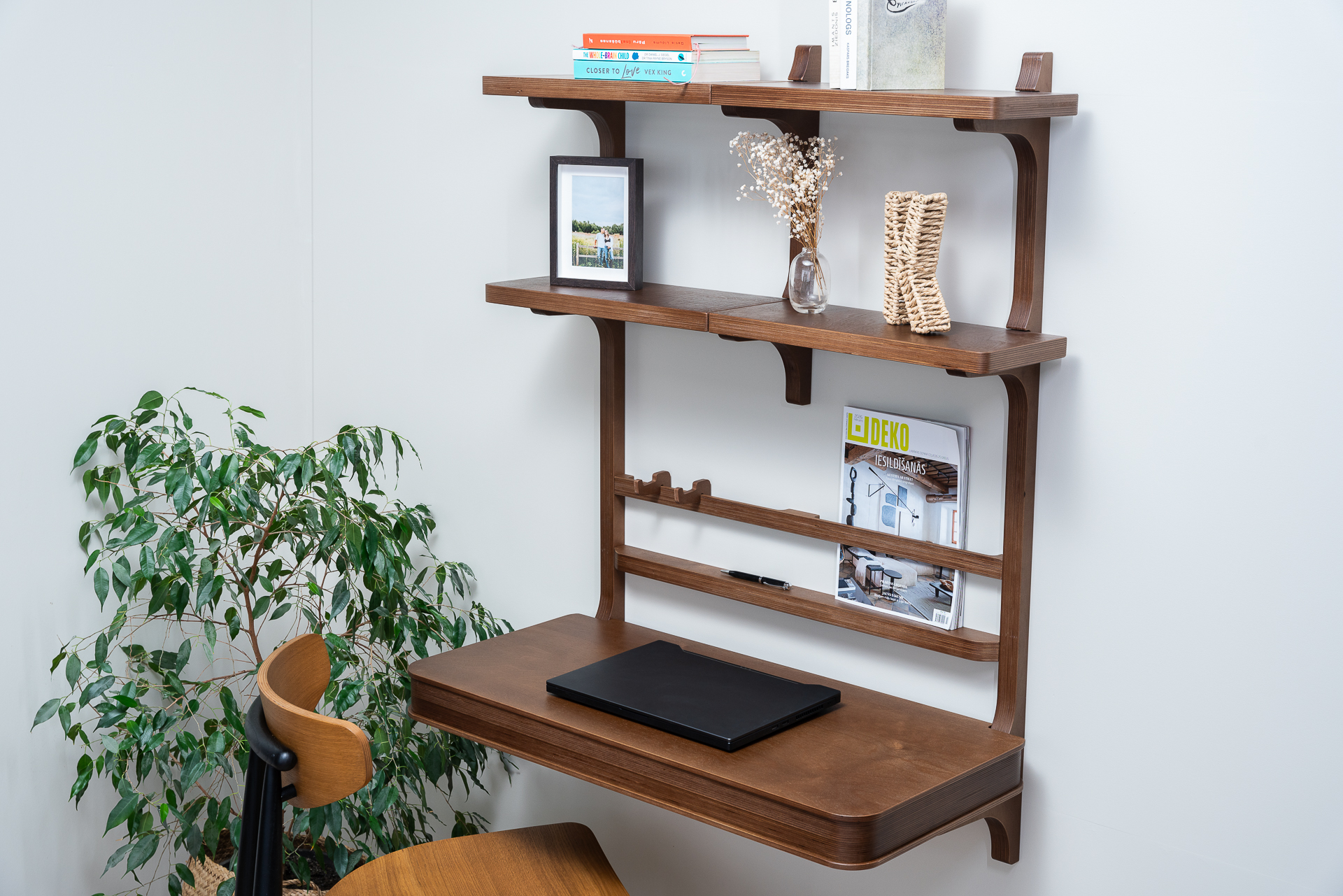 Floating desk with storage and shelves. - Image 2