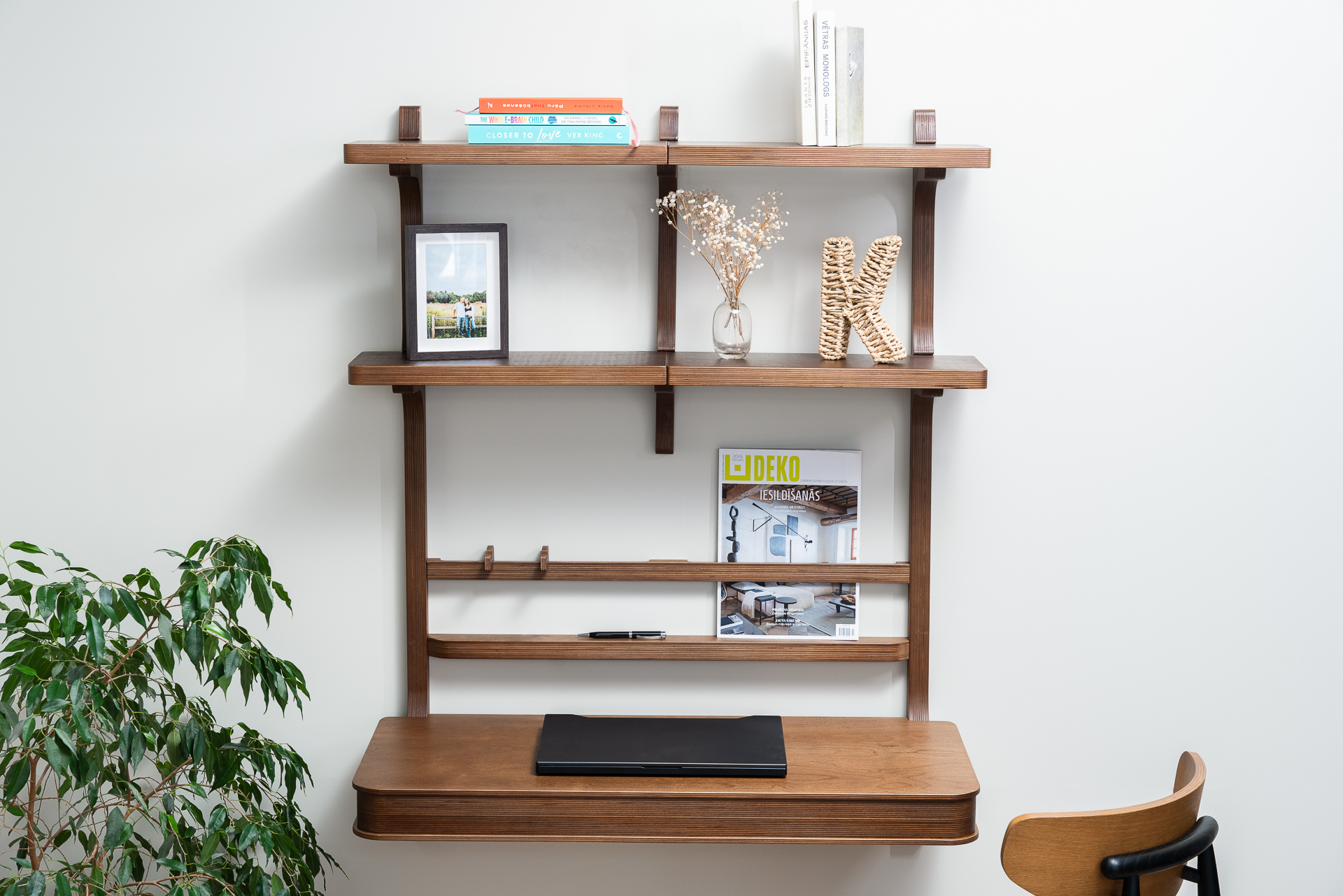 Floating desk with storage and shelves. - Image 3