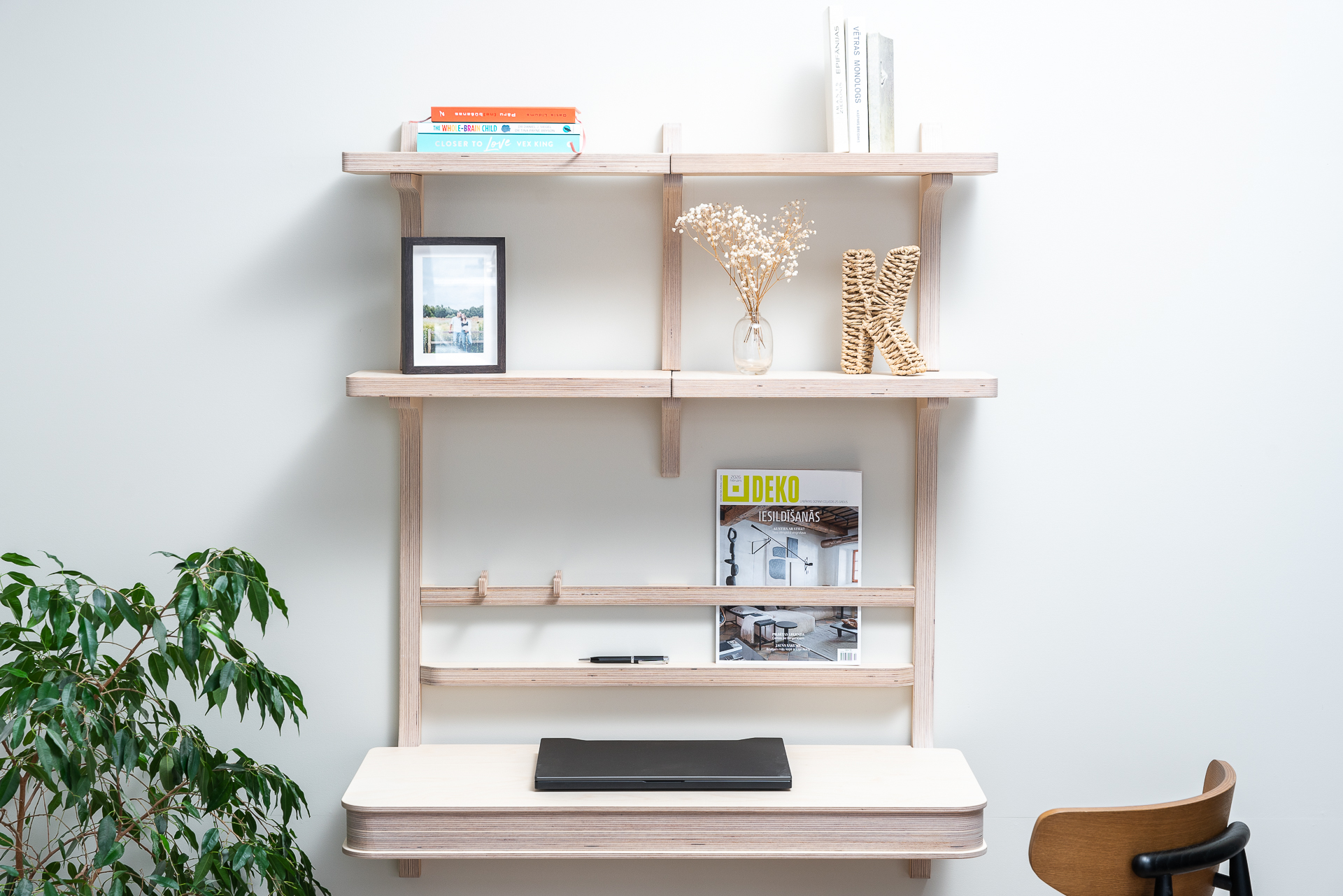 Floating desk with storage and shelves. - Image 11