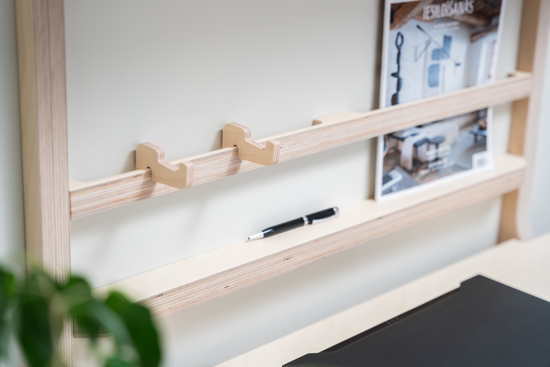 Floating desk with storage and shelves. - Image 12